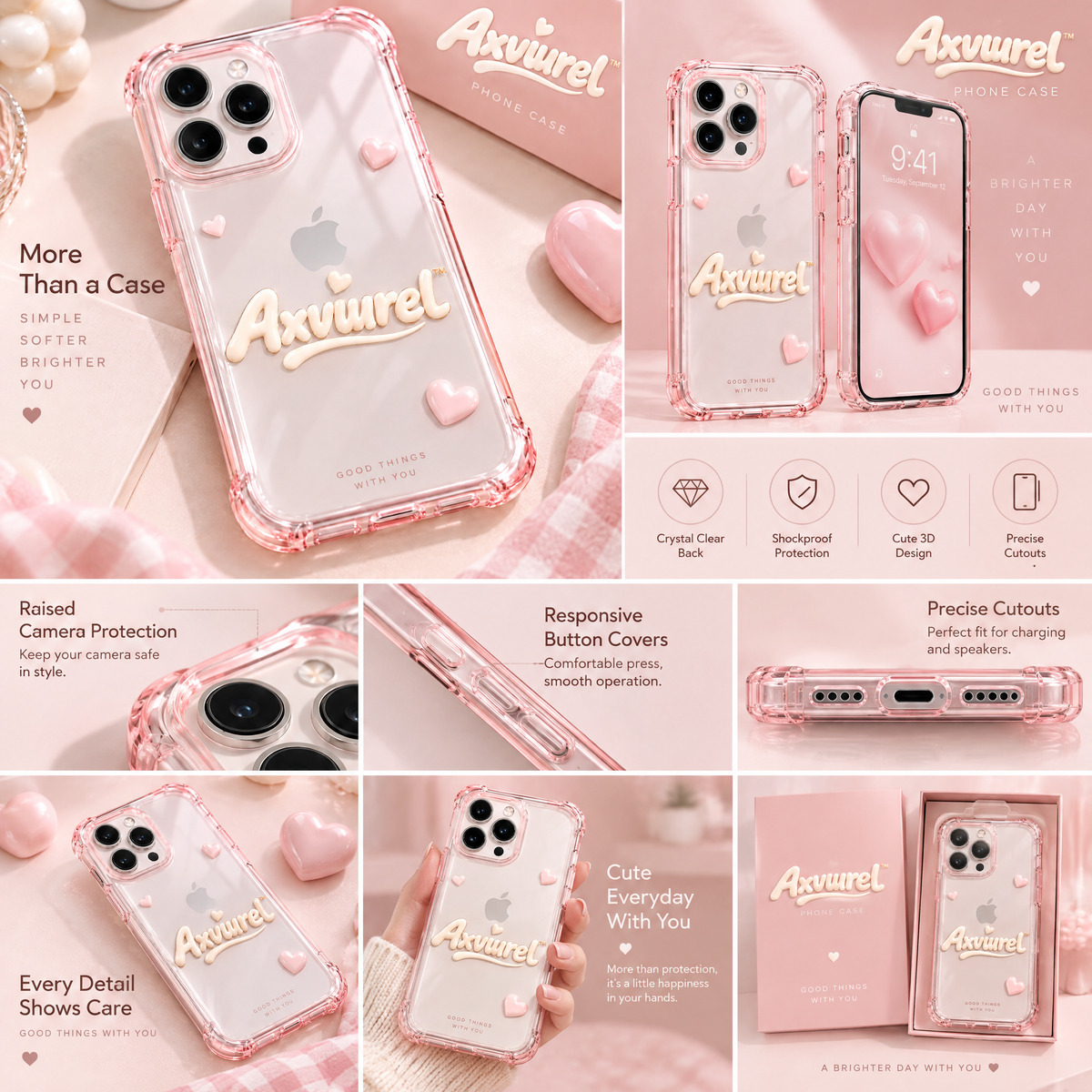 Axvurel™ Sweetheart Clear Phone Case — features