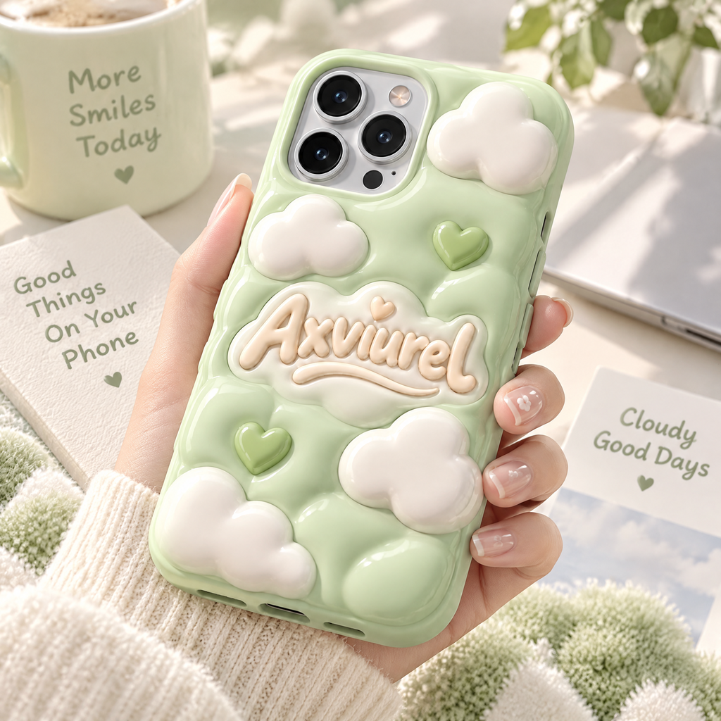 Axvurel™ Mint Cloud 3D Phone Case — everyday styling