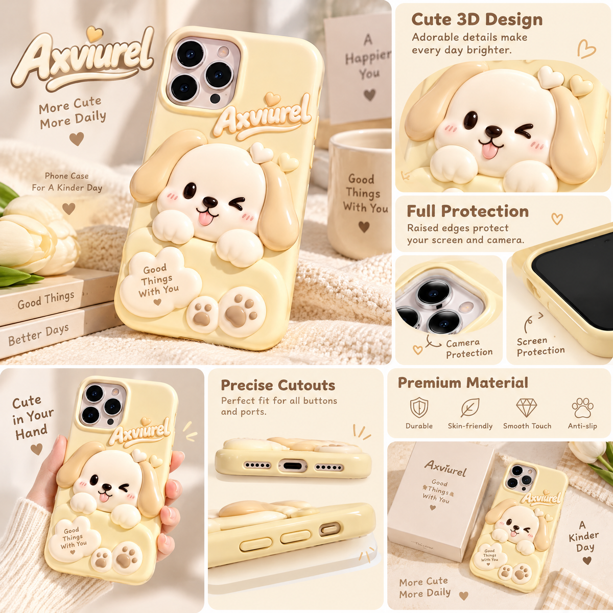 Axvurel™ Vanilla Bunny 3D Phone Case — features