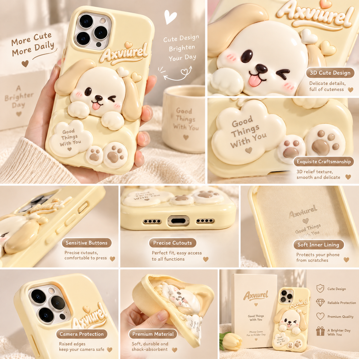 Axvurel™ Vanilla Bunny 3D Phone Case — product details