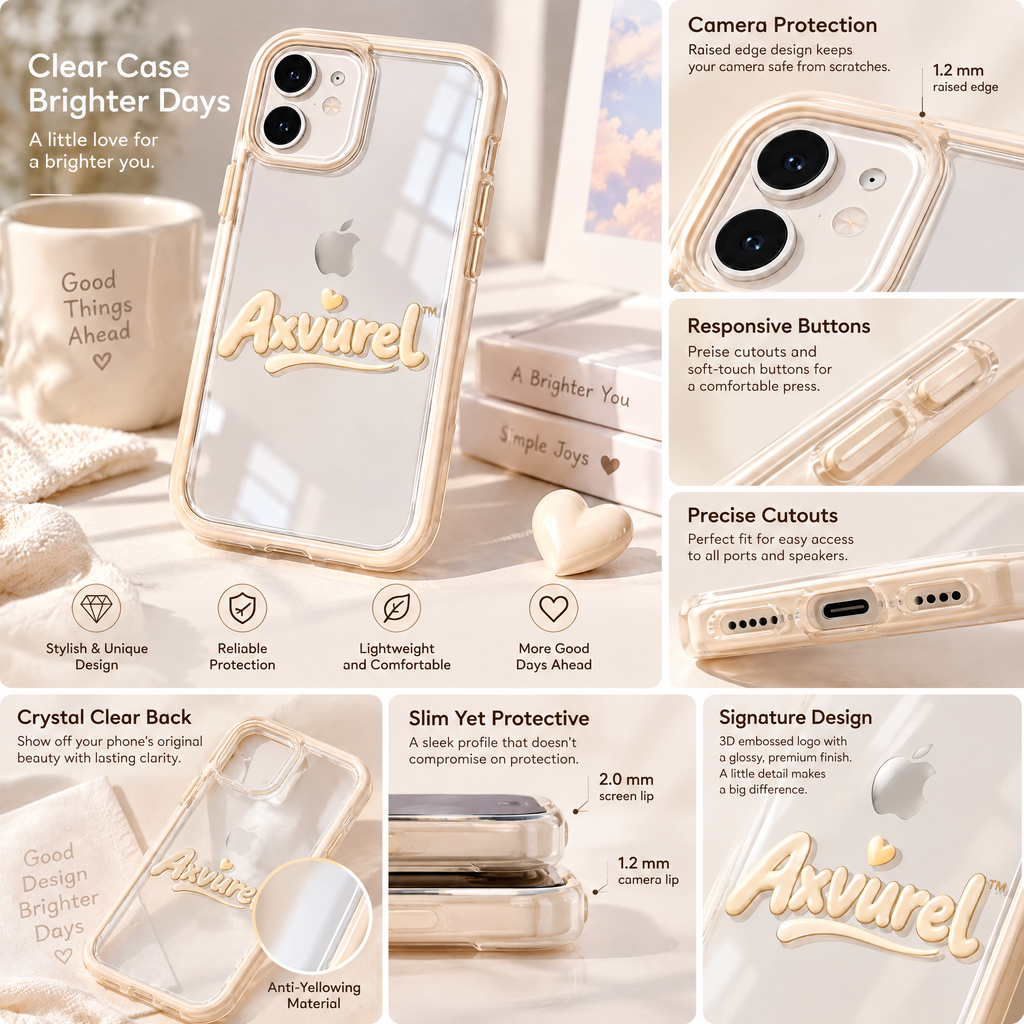 Axvurel™ Champagne Clear Everyday Case — product details