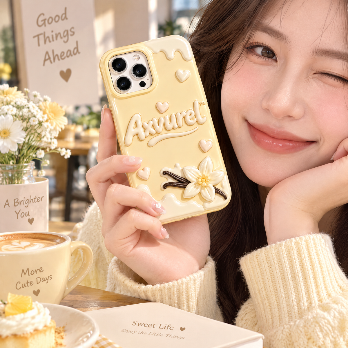 Axvurel™ Vanilla Bloom 3D Flower Phone Case — everyday styling