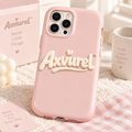 Axvurel™ Blush Pink Minimal Logo Case — main design