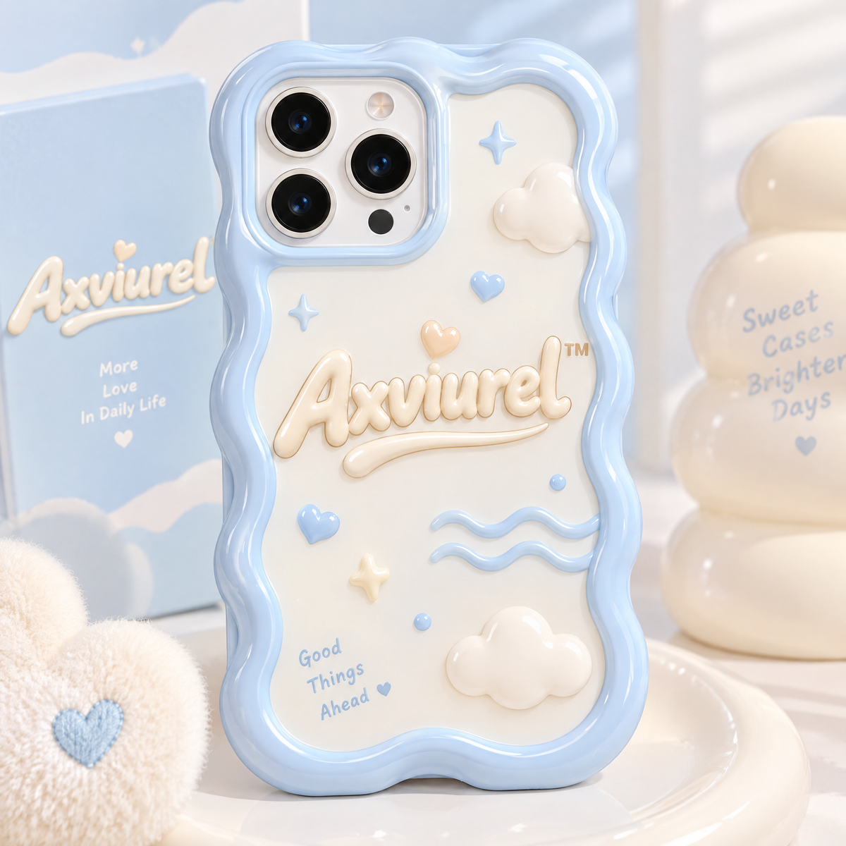 Axvurel™ Dreamy Blue Cloud 3D Phone Case — main design