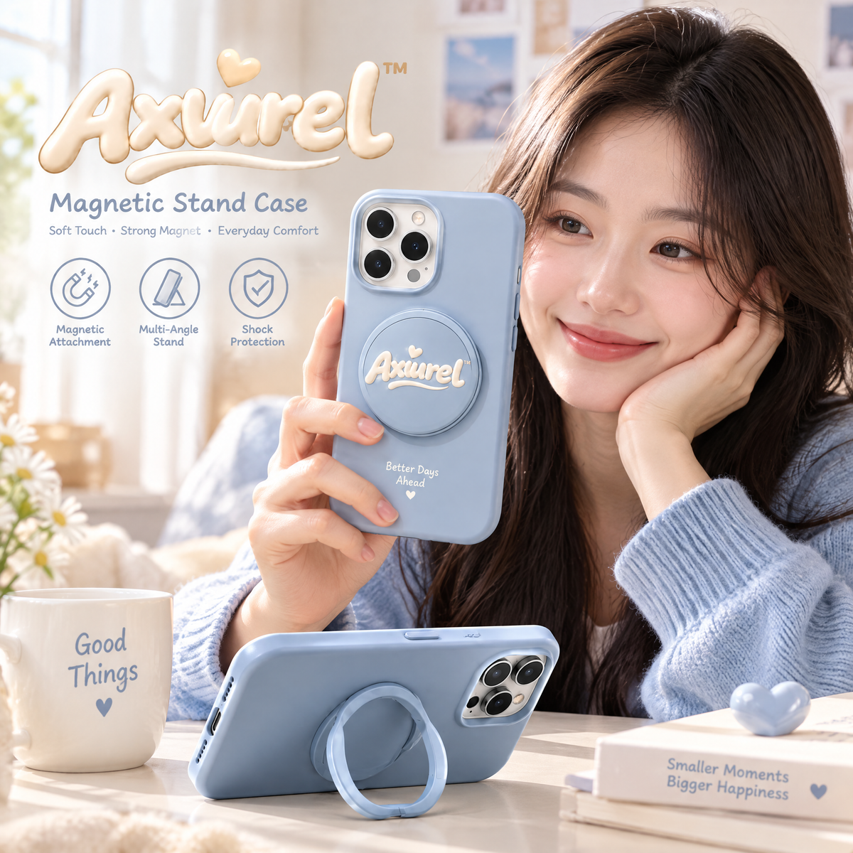 Axvurel™ Magnetic Ring Stand Phone Case — everyday styling