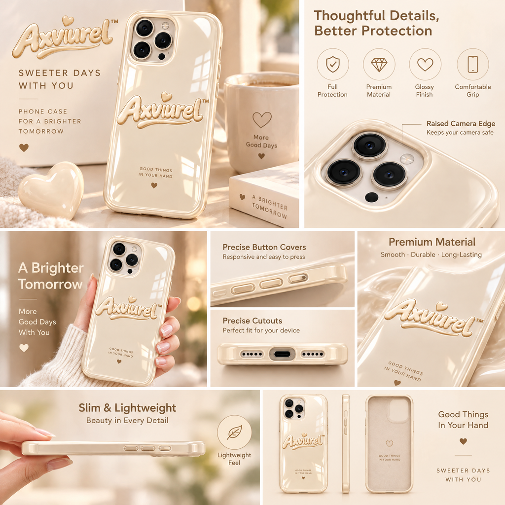 Axvurel™ Crystal Clear Cream-Edge Case — features