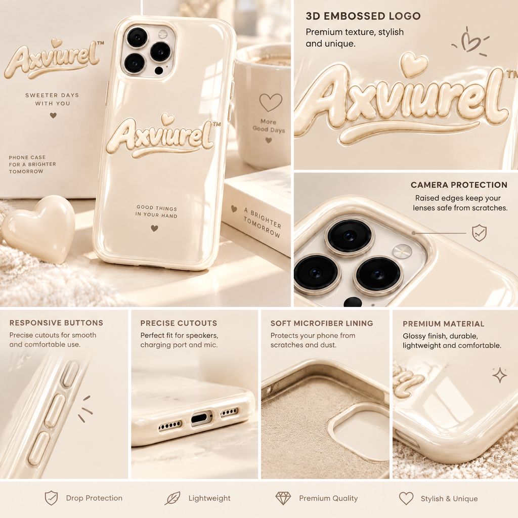 Axvurel™ Crystal Clear Cream-Edge Case — product details