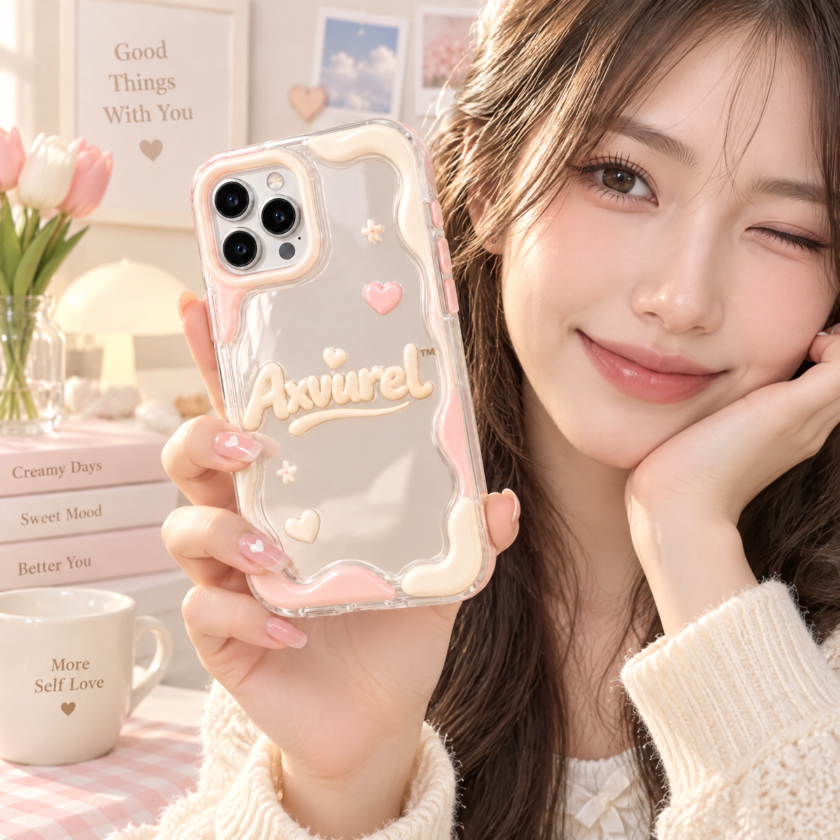 Axvurel™ Pastel Wave Clear Phone Case — everyday styling